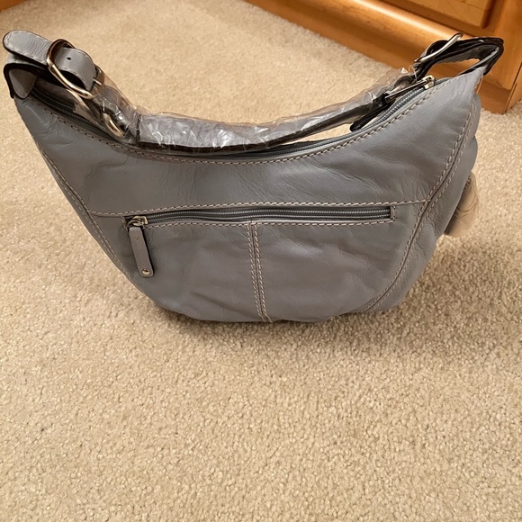 Tignanello Elegant Light Blue Leather Shoulder Bag - Picture 7 of 11